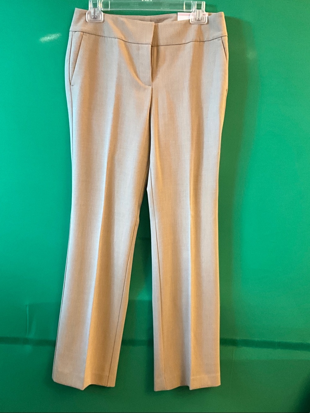 LOFT Women's Light Beige Straight-Leg Dress Trousers
